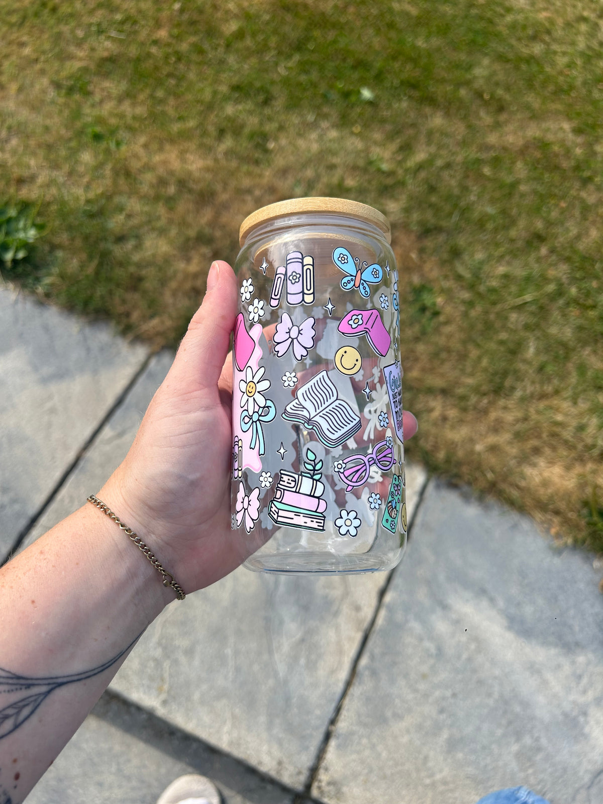 In my bookish era glass can tumbler 16oz