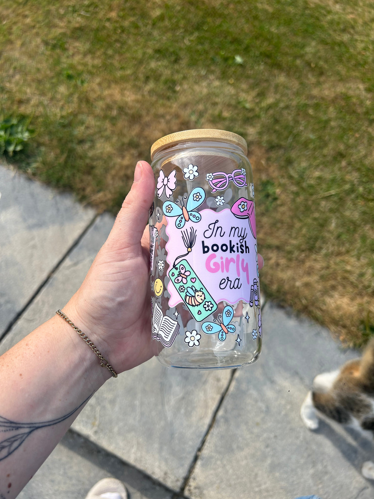 In my bookish era glass can tumbler 16oz